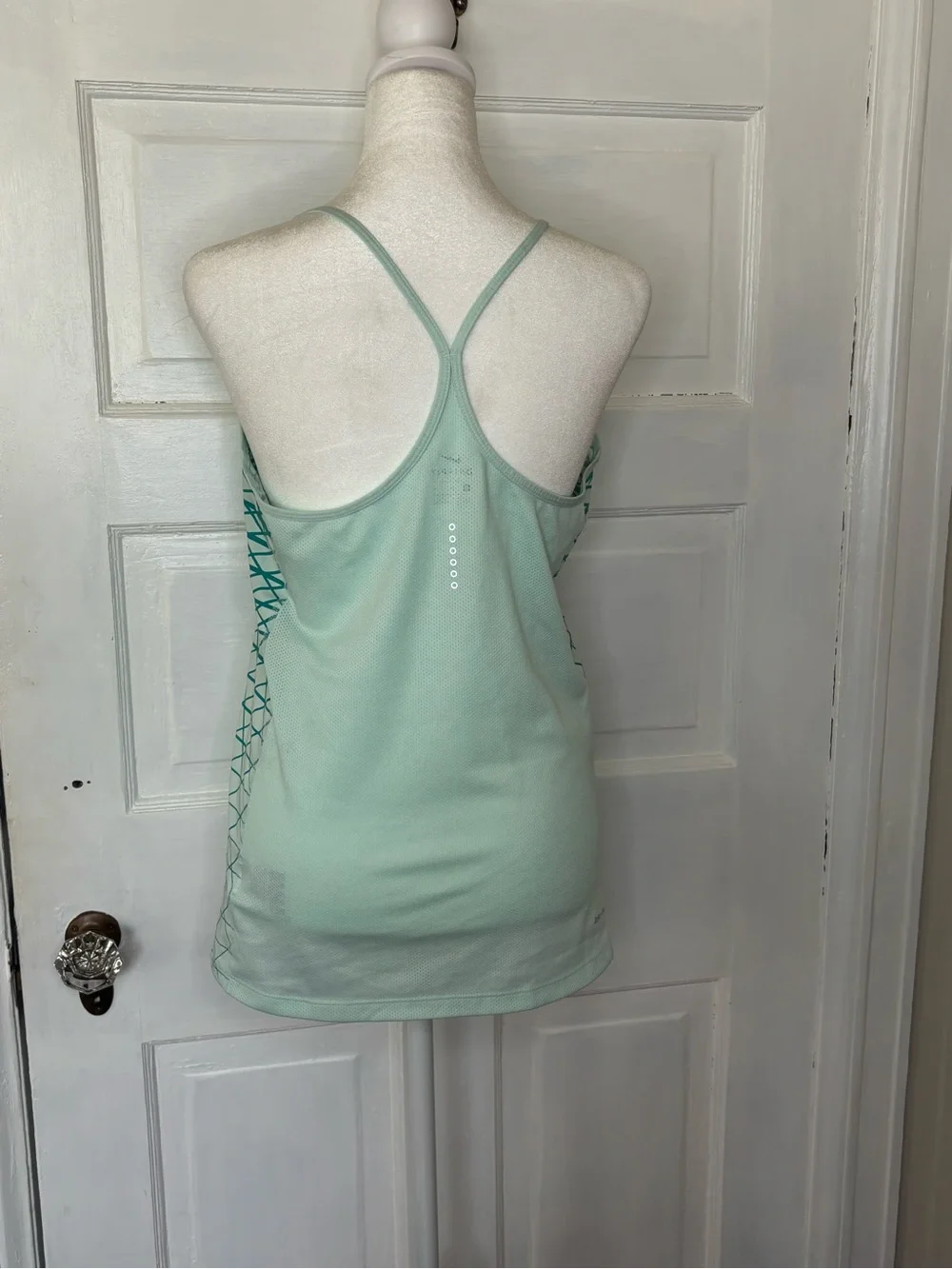 Nike Light Mint Dri Fit Racerback Tank with Geometric Side Panels